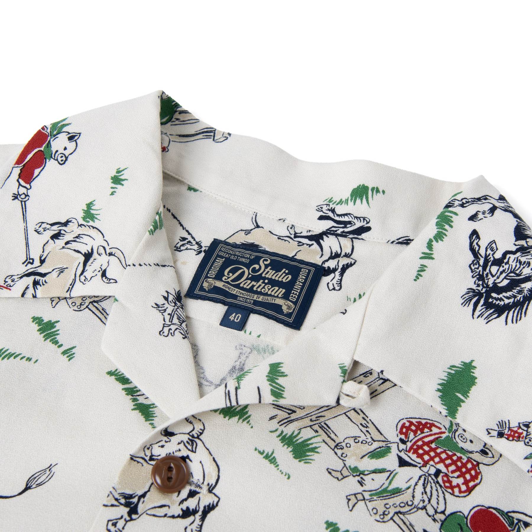 [Pre-Order] Studio D'Artisan "Western" Original L/S Aloha Shirt (Ivory)