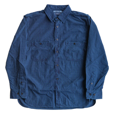 Omnigod Indigo Gingham Check Selvedge Chambray Work Shirt