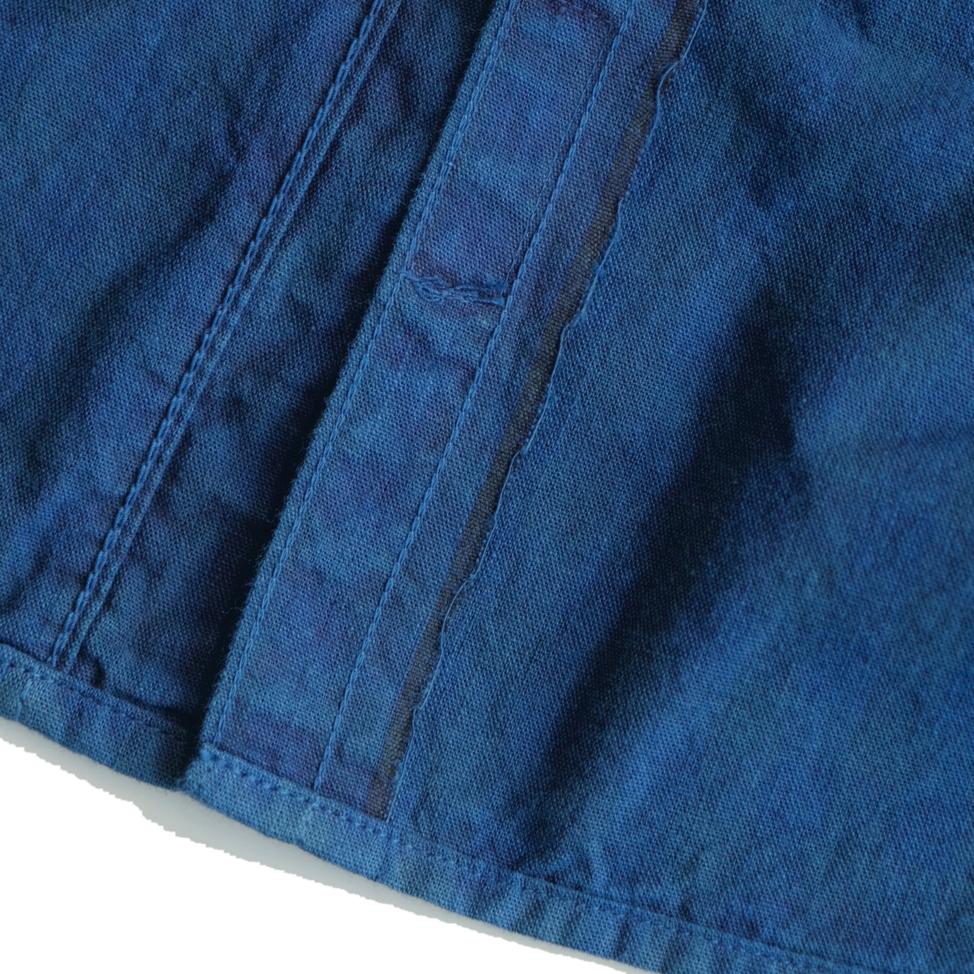 Omnigod Indigo Gingham Check Selvedge Chambray Work Shirt