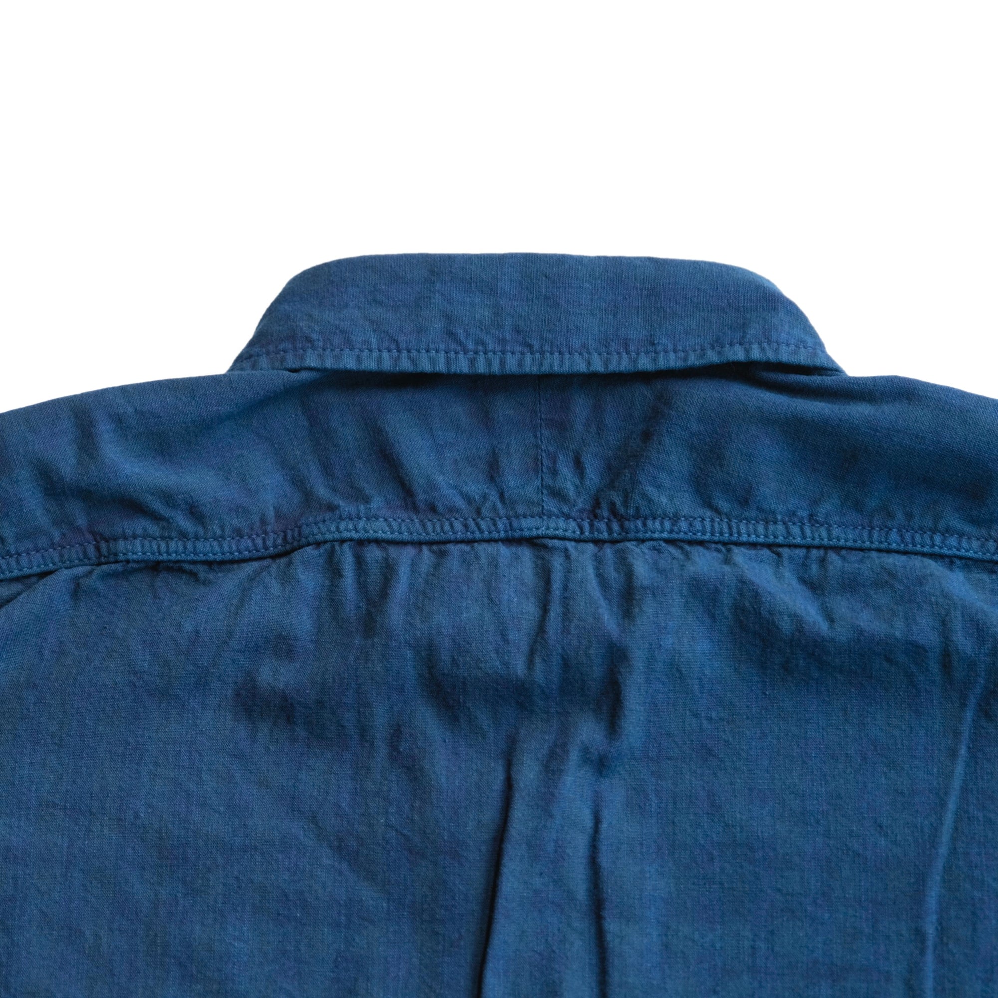 Omnigod Indigo Gingham Check Selvedge Chambray Work Shirt