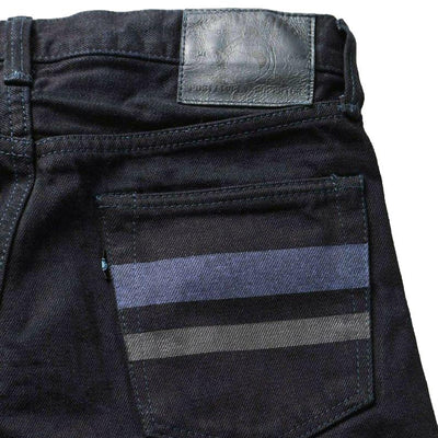 Momotaro 0106IBSPZ Indigo x Black Selvedge Jeans (Narrow Tapered)