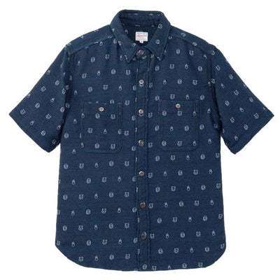 Momotaro Indigo "Friends" Jacquard S/S Shirt