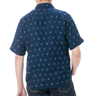 Momotaro Indigo "Friends" Jacquard S/S Shirt