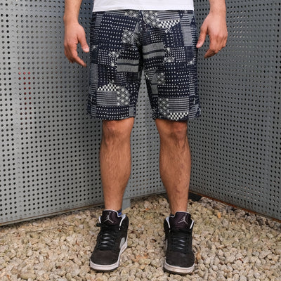 Japan Blue Indigo Patchwork Sashiko Shorts