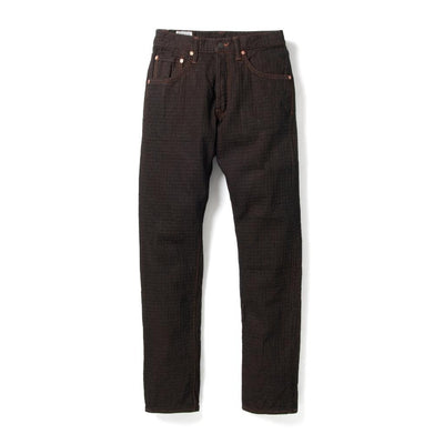 Studio D'Artisan "Amami Dorozome" Sashiko Denim Jeans (Brown)