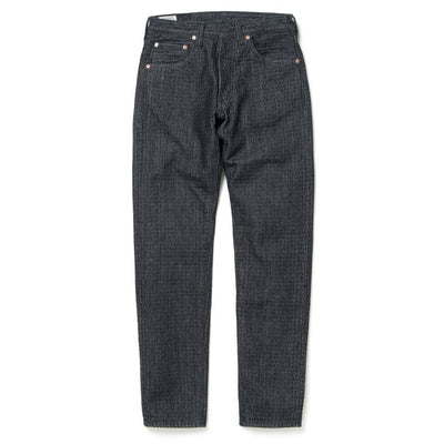 Studio D'Artisan Black "Sashiko Denim" Jeans (Relax Tapered)