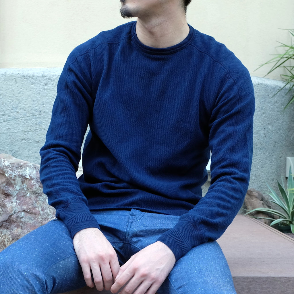 OD+LW Twill Face Indigo Dyed Crewneck L/S Tee