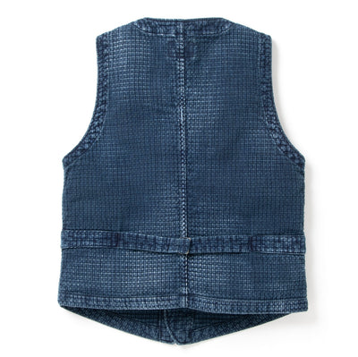 Studio D'Artisan Distressed Indigo Sashiko Vest