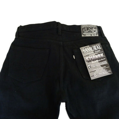 Samurai Jeans S710NBK 17oz. Black x Black Selvedge Denim Jeans (Slim Tapered) - Okayama Denim Jeans - Selvedge