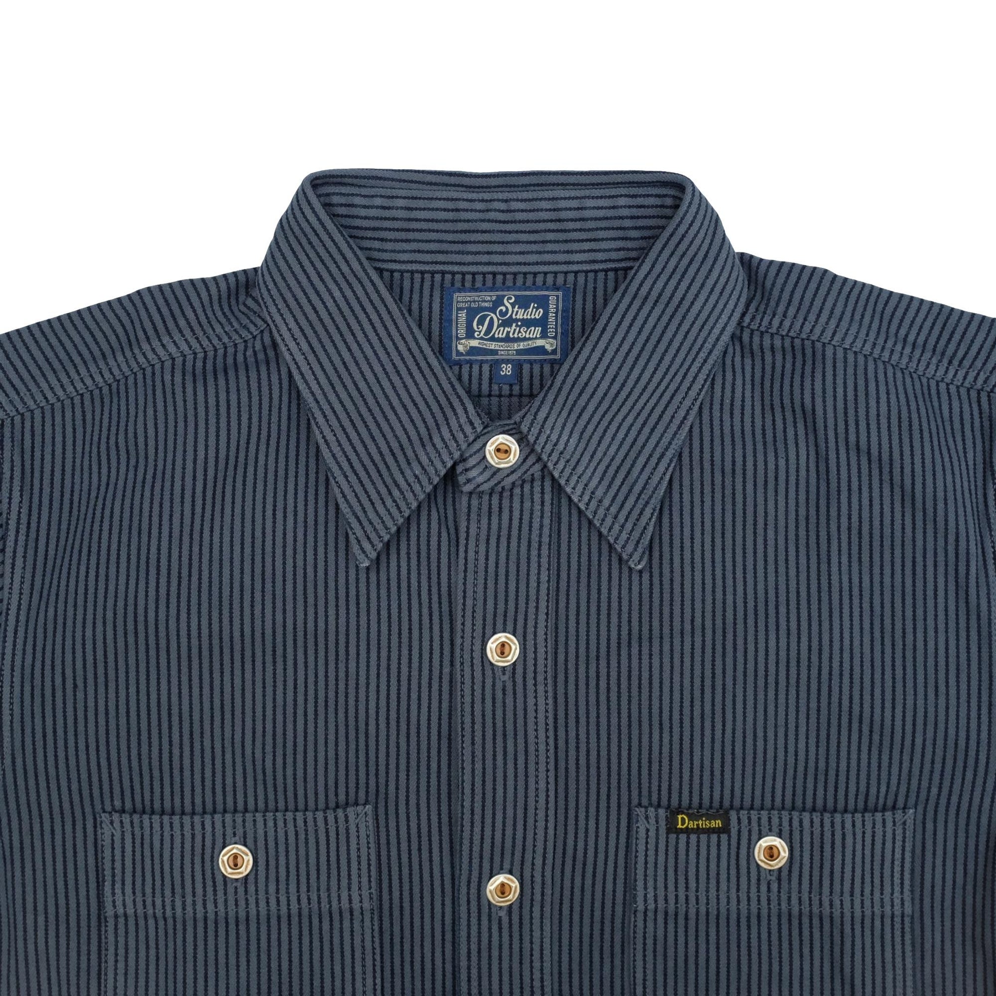 Studio D'Artisan Hickory Railroad S/S Shirt (Navy)
