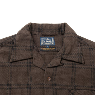 Studio D'Artisan "Amami Dorozome" Sashiko S/S Shirt (Dark Brown)