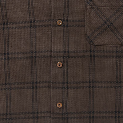 Studio D'Artisan "Amami Dorozome" Sashiko S/S Shirt (Dark Brown)