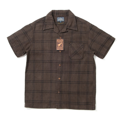 Studio D'Artisan "Amami Dorozome" Sashiko S/S Shirt (Dark Brown)