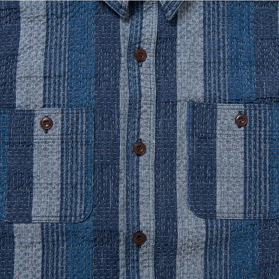 Studio D'Artisan "Noragi Kasuri Sashiko" S/S Work Shirt