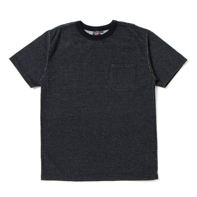 Studio D'Artisan Loopwheel Black Indigo Dyed Pocket Tee - Okayama Denim T-Shirts - Selvedge
