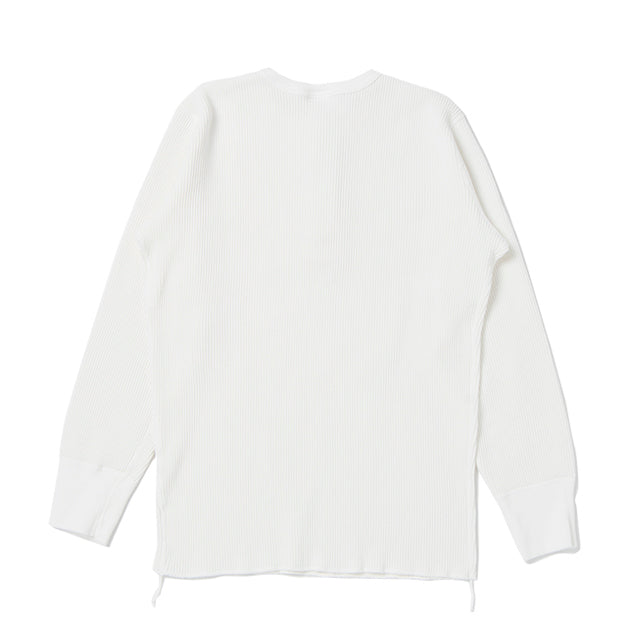 Studio D'Artisan L/S Heavy Thermal Henley (White) - Okayama Denim T-Shirts - Selvedge