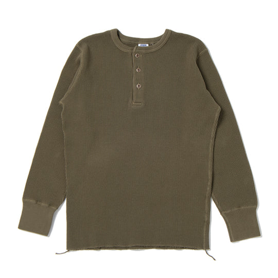Studio D'Artisan L/S Heavy Thermal Henley (Khaki)
