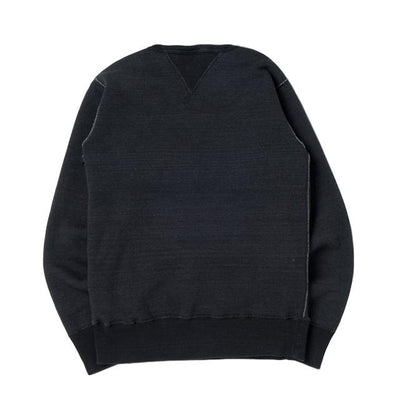 Studio D'Artisan 9983 Black Indigo Loopwheel Crewneck Sweatshirt - Okayama Denim Sweatshirt - Selvedge