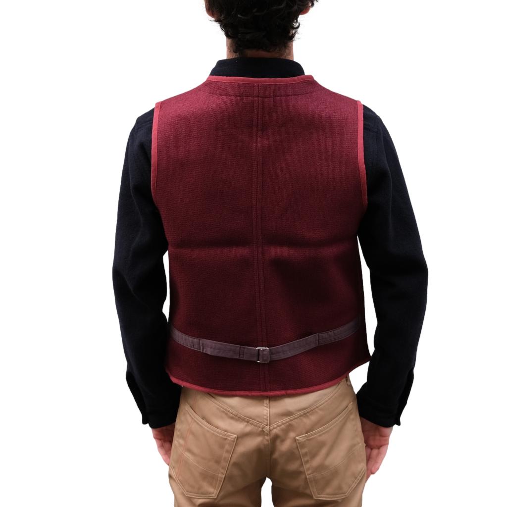 Mens Burgundy Classic Smooth Exclusive Goat Suede Leather Waistcoat