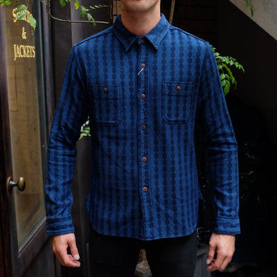 [Pre-Order] Studio D'Artisan Indigo Dobby Sashiko Shirt (Version A)