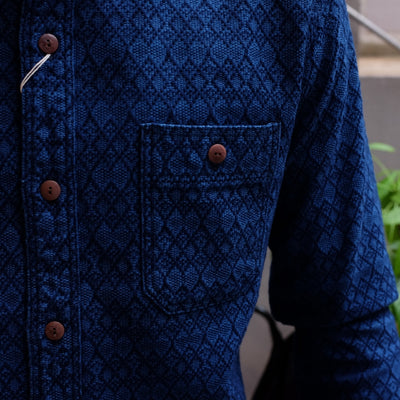 Studio D'Artisan Indigo Dobby Sashiko Shirt (Version B)