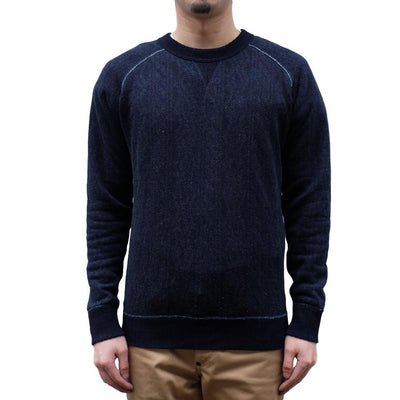 Pure Blue Japan Indigo Cable Knit Crewneck Sweatshirt