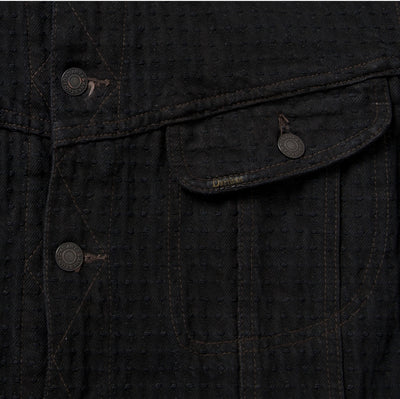 Studio D'Artisan "Amami Dorozome" Sashiko Denim Type 2 Jacket (Dark Brown)