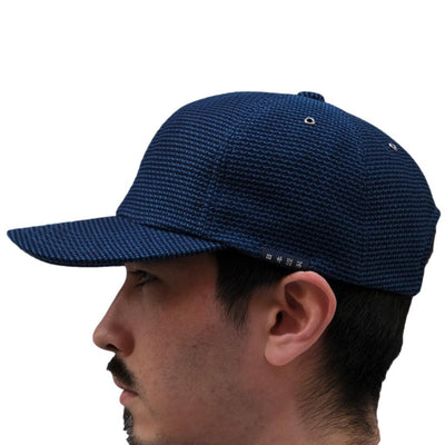 OD+FM Indigo Sashiko 6-panel Baseball Cap