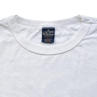 Studio D'Artisan Selvedge Denim Pocket Tee (White)