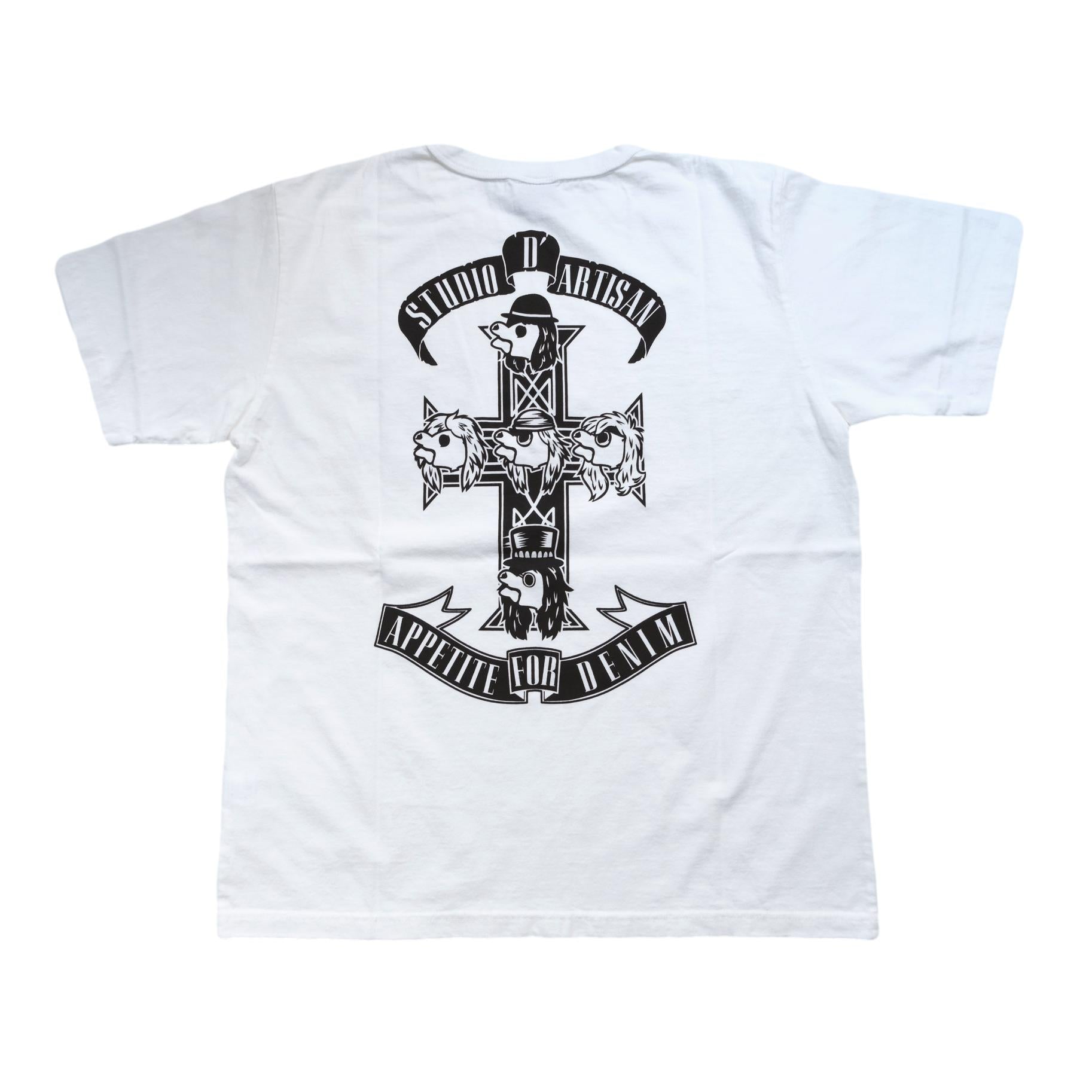 Studio D'Artisan "Appetite for Denim" Logo Print Tee