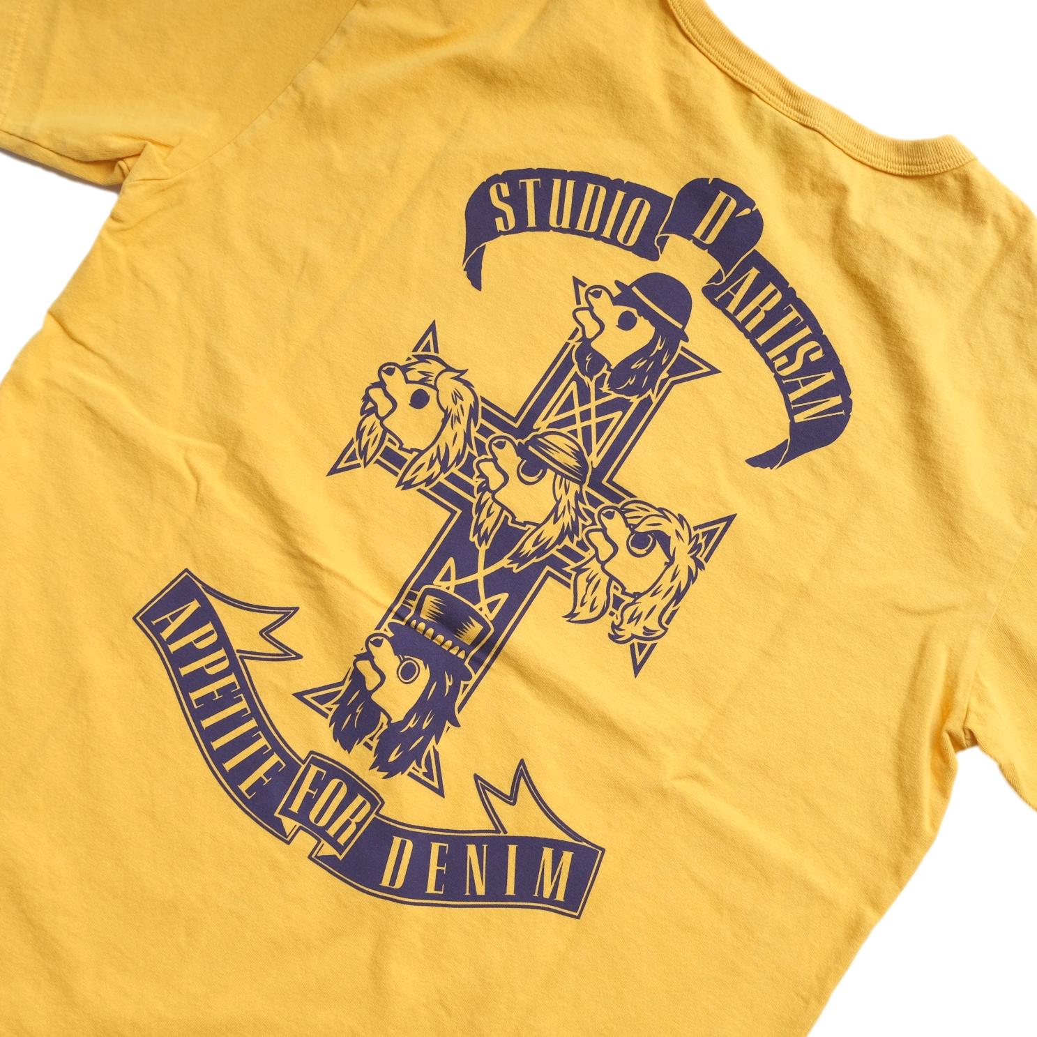 Studio D'Artisan "Appetite for Denim" Logo Print Tee