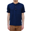 OD+LW Random Broad Stitch Indigo Dyed Classic Henley - Okayama Denim T-Shirts - Selvedge