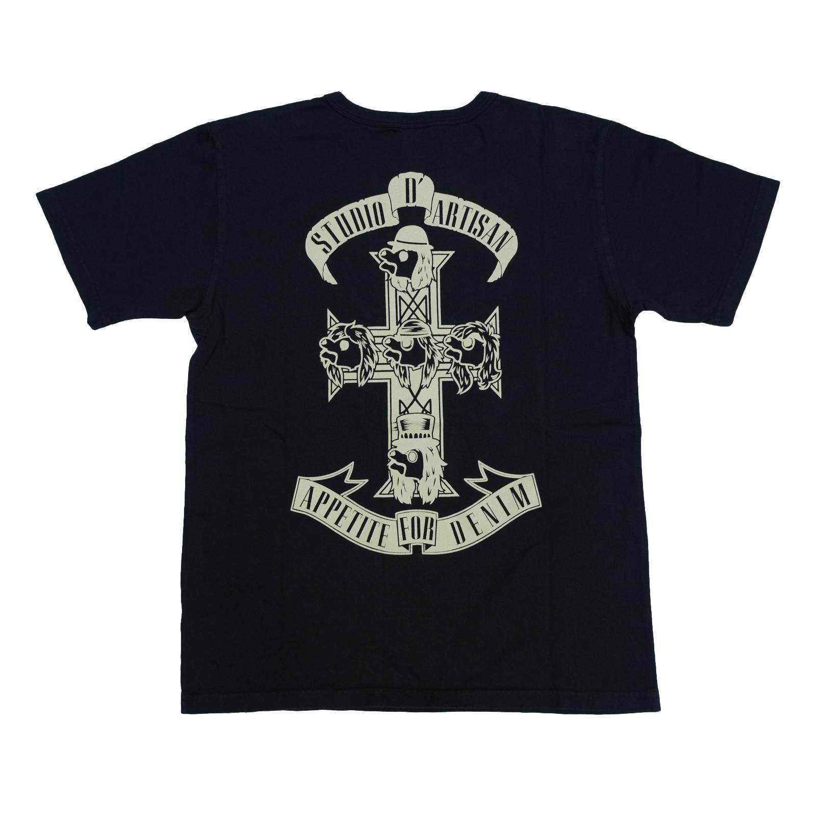 Studio D'Artisan "Appetite for Denim" Logo Print Tee