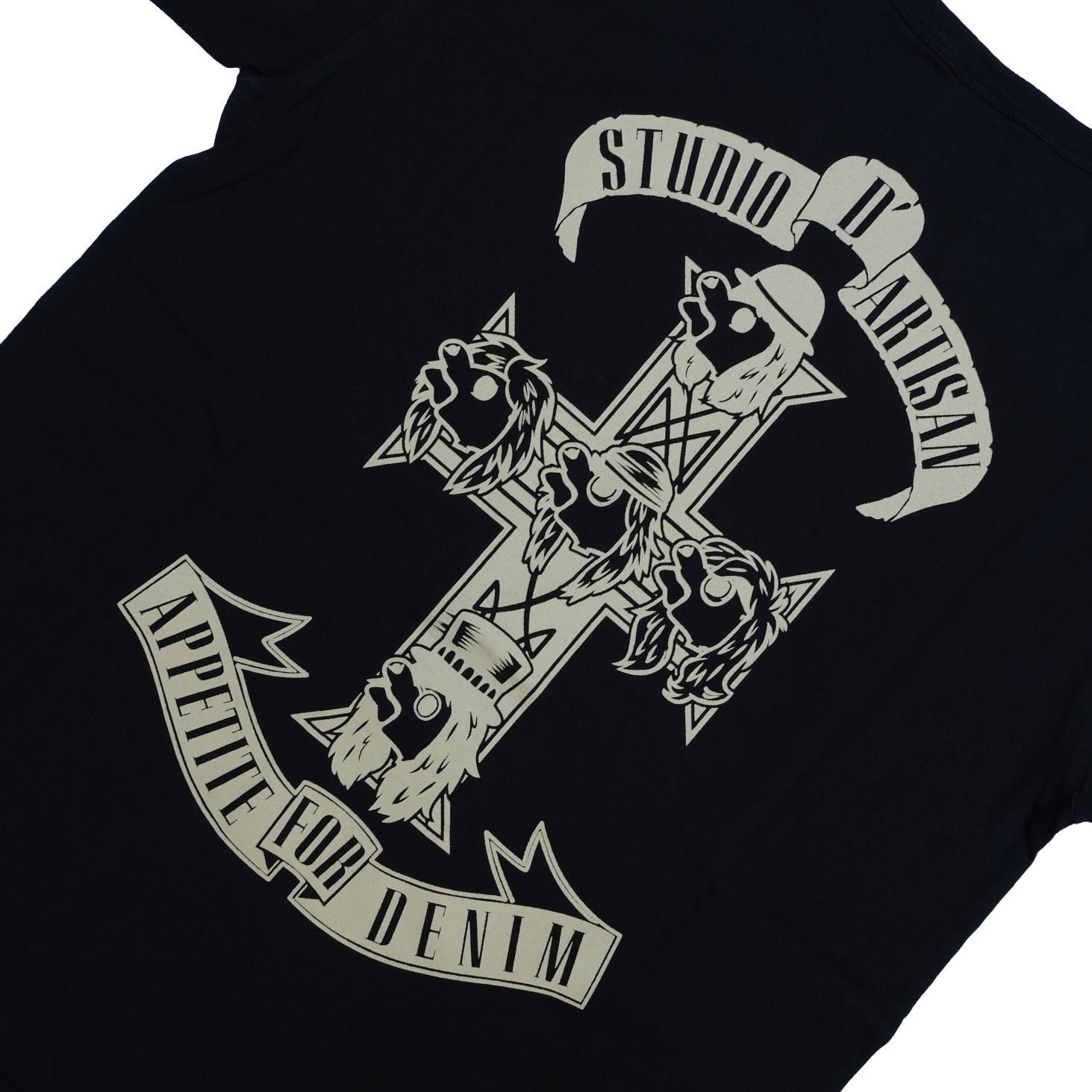Studio D'Artisan "Appetite for Denim" Logo Print Tee