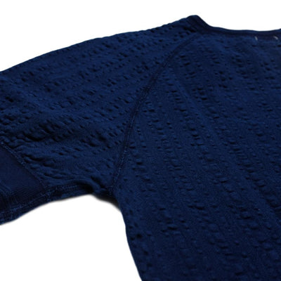 OD+LW Random Broad Stitch Indigo Dyed Classic Henley - Okayama Denim T-Shirts - Selvedge