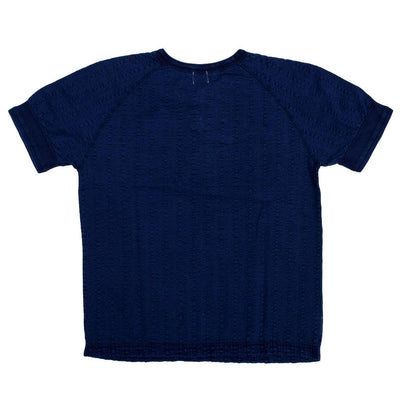 OD+LW Random Broad Stitch Indigo Dyed Classic Henley - Okayama Denim T-Shirts - Selvedge