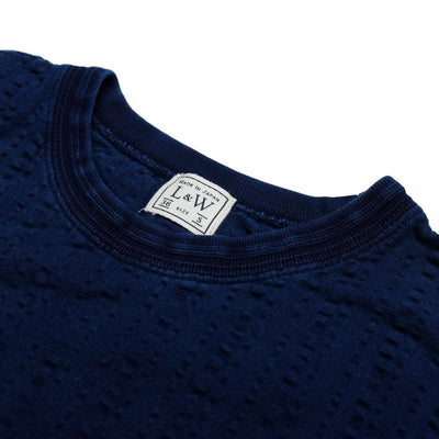 OD+LW Random Broad Stitch Indigo Dyed Classic Tee - Okayama Denim T-Shirts - Selvedge