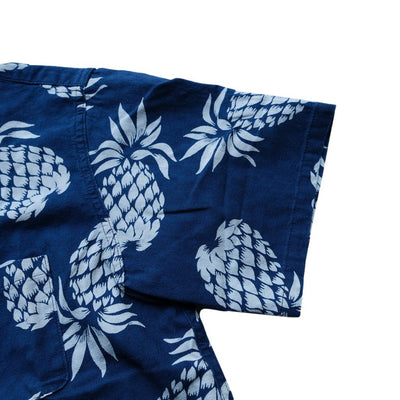 Japan Blue Indigo Dobby Pineapple Aloha Shirt
