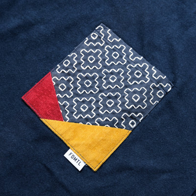 FDMTL Indigo Origami Pocket Tee