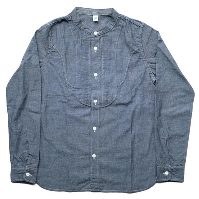 Pure Blue Japan 6oz. Selvedge Chambray Band Collar Shirt