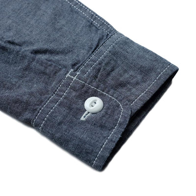 Pure Blue Japan 6oz. Selvedge Chambray Band Collar Shirt