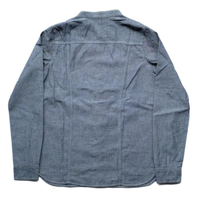 Pure Blue Japan 6oz. Selvedge Chambray Band Collar Shirt