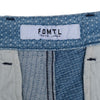 FDMTL Distressed Indigo Sashiko Patchwork Shorts