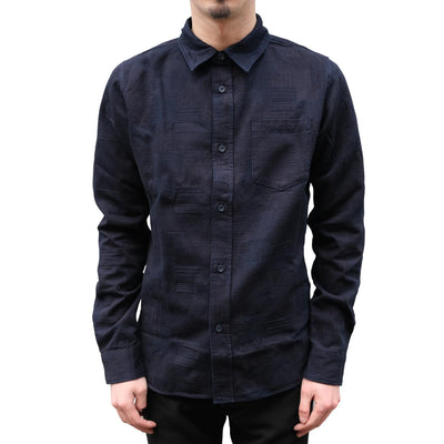 Pure Blue Japan Indigo Jacquard Patchwork Shirt