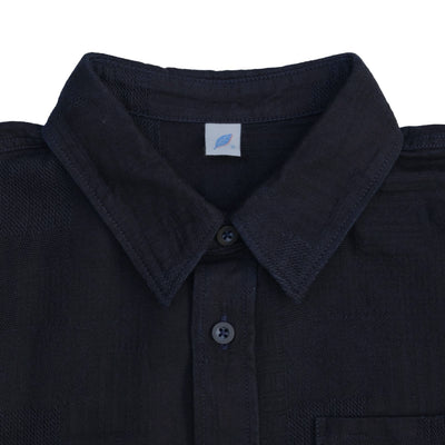 Pure Blue Japan Indigo Jacquard Patchwork Shirt