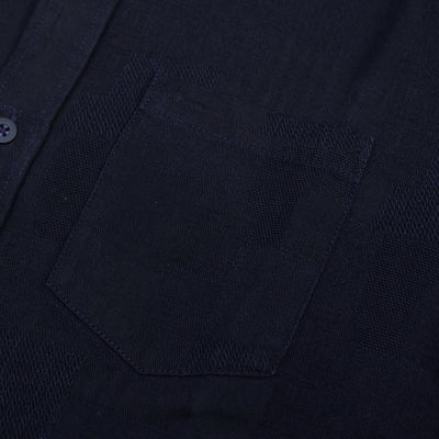 Pure Blue Japan Indigo Jacquard Patchwork Shirt