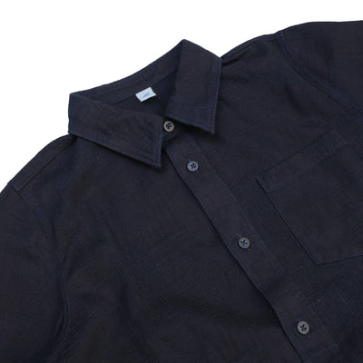 Pure Blue Japan Indigo Jacquard Patchwork Shirt