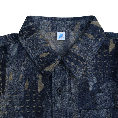 Pure Blue Japan Indigo Jacquard Boro Shirt