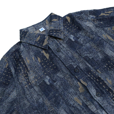 Pure Blue Japan Indigo Jacquard Boro Shirt