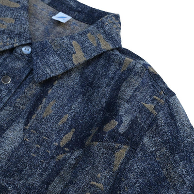 Pure Blue Japan Indigo Jacquard Boro Western Shirt